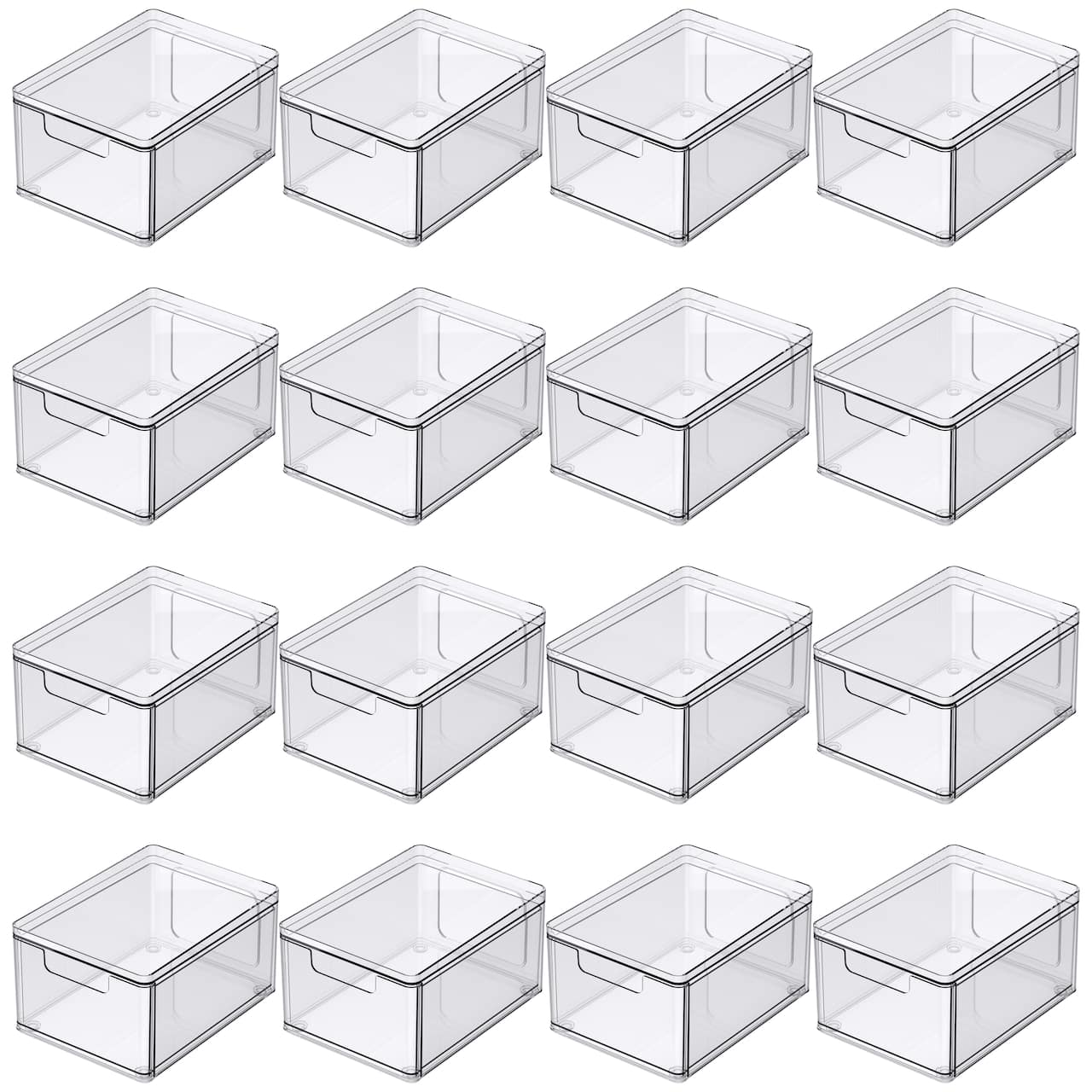 16 Pack: Clear Stackable Storage Drawer by Simply Tidy®